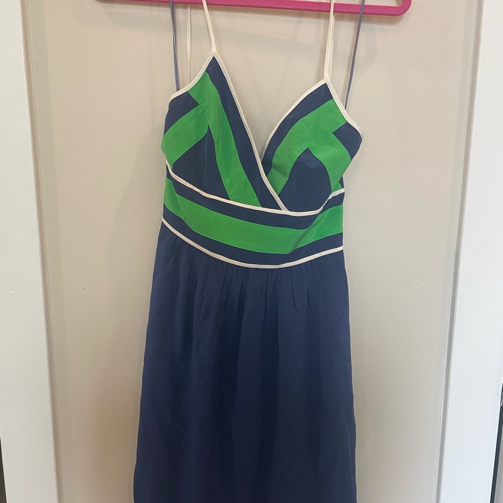Trina Turk Blue and Green Halter Dress